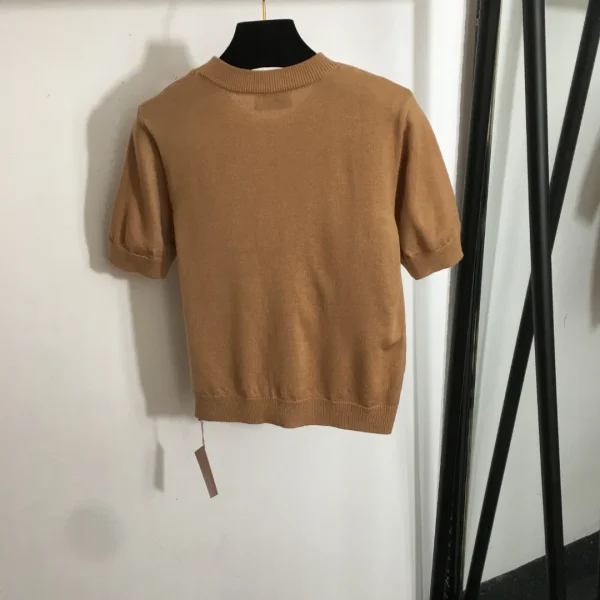 25 Summer trend short sleeve women's knitted top round neck short sleeve knitted T-shirt