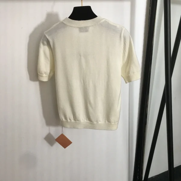 25 Summer trend short sleeve women's knitted top round neck short sleeve knitted T-shirt - Image 3