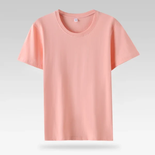 Women 100% Cotton T Shirts.Casual Female Regular Fit Soft Tees Short Sleeve Summer Tops.Yellow Pink Green White - Image 4